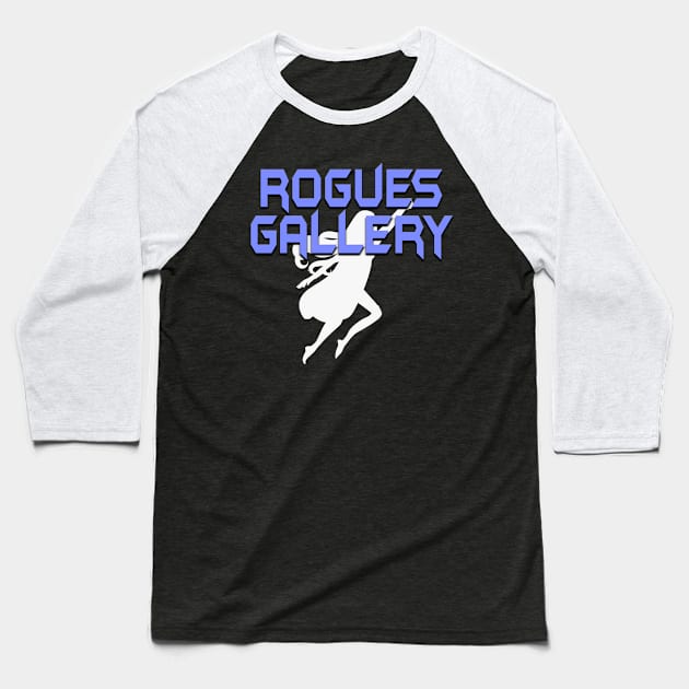 ROGUES GALLERY Female (White Silhouette) Baseball T-Shirt by Zombie Squad Clothing